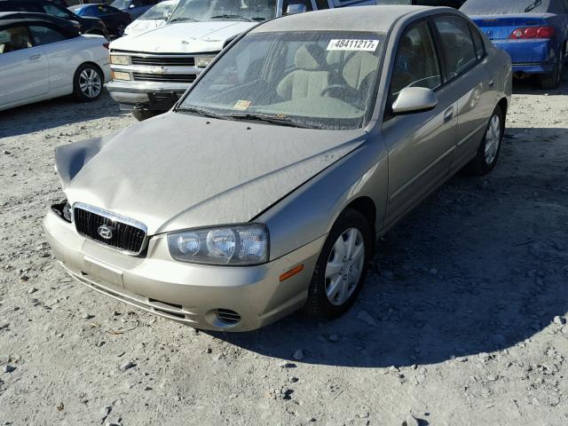 KMHDN45DX1U050044 - 2001 HYUNDAI ELANTRA GL GOLD photo 2