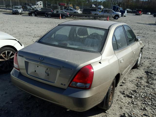 KMHDN45DX1U050044 - 2001 HYUNDAI ELANTRA GL GOLD photo 4