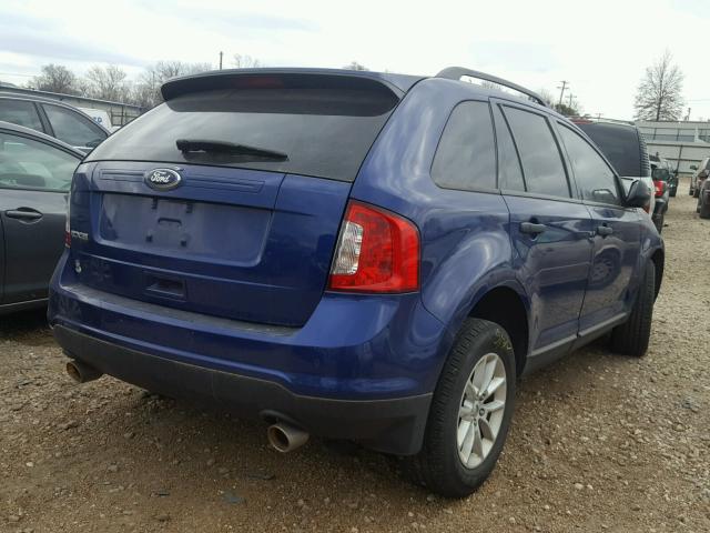 2FMDK3GC4DBC74203 - 2013 FORD EDGE SE BLUE photo 4