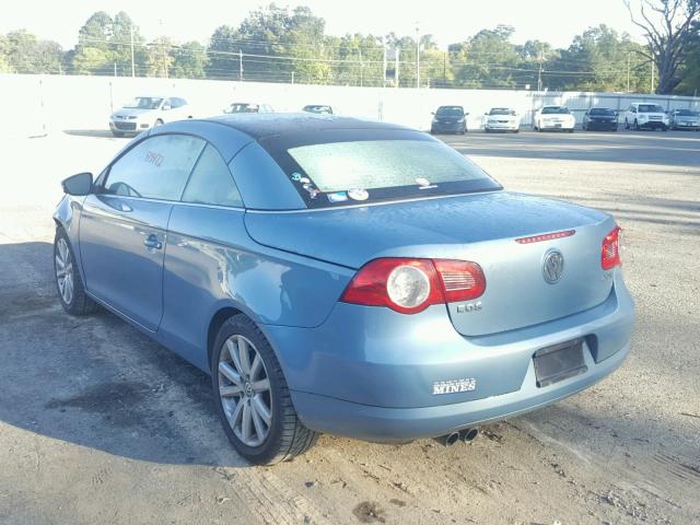 WVWBA71F19V004527 - 2009 VOLKSWAGEN EOS TURBO BLUE photo 3