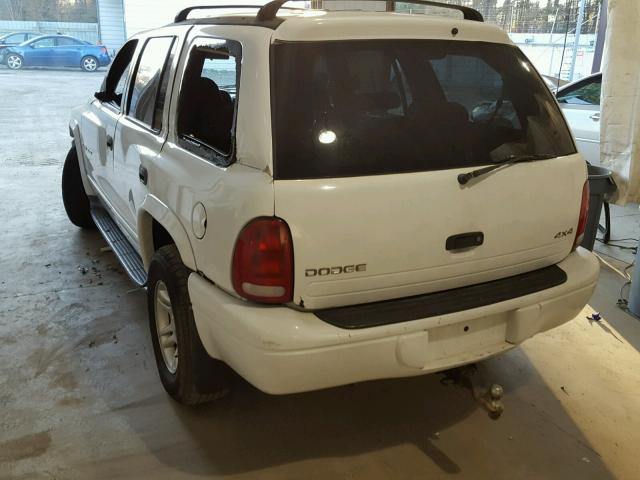 1B4HS28N8YF273458 - 2000 DODGE DURANGO WHITE photo 3