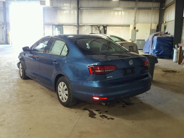 3VW267AJXGM338260 - 2016 VOLKSWAGEN JETTA S BLUE photo 3