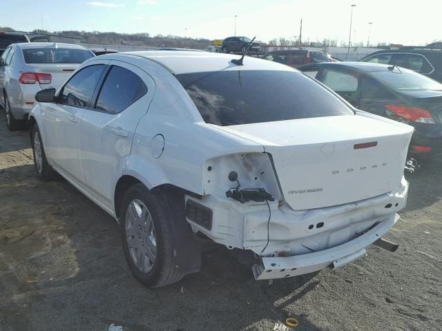 1C3CDZAB7DN632545 - 2013 DODGE AVENGER SE WHITE photo 3