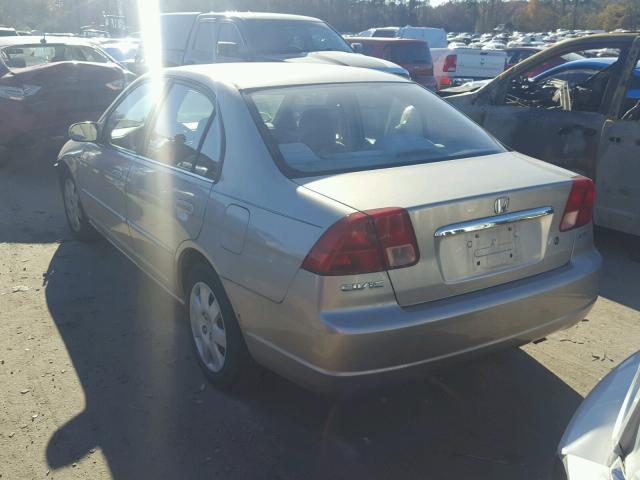 1HGES26732L031147 - 2002 HONDA CIVIC EX 金色 照片 3