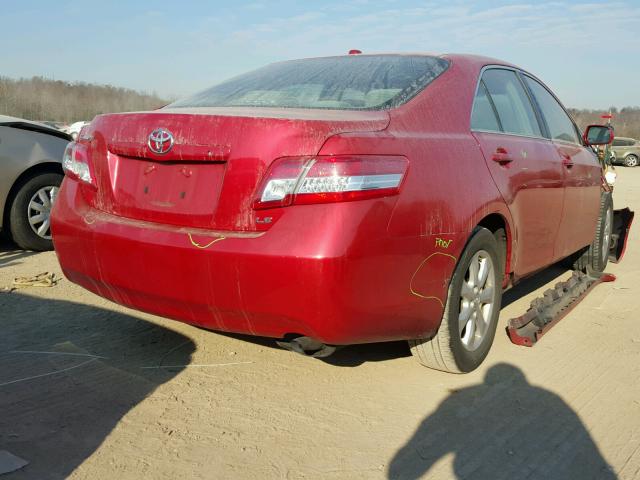 4T4BF3EK5BR148595 - 2011 TOYOTA CAMRY BASE RED photo 4