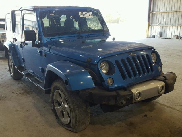 1C4BJWEG2FL558146 - 2015 JEEP WRANGLER U BLUE photo 1