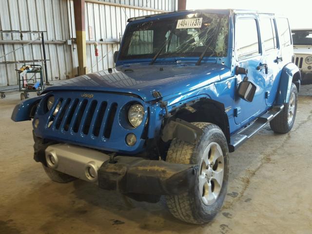 1C4BJWEG2FL558146 - 2015 JEEP WRANGLER U BLUE photo 2