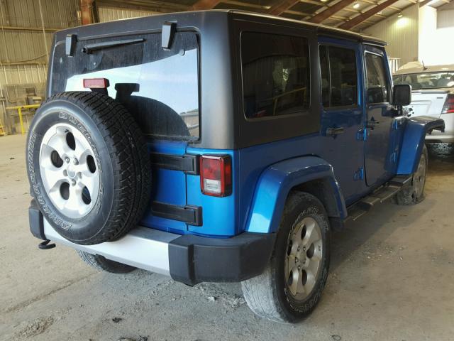 1C4BJWEG2FL558146 - 2015 JEEP WRANGLER U BLUE photo 4