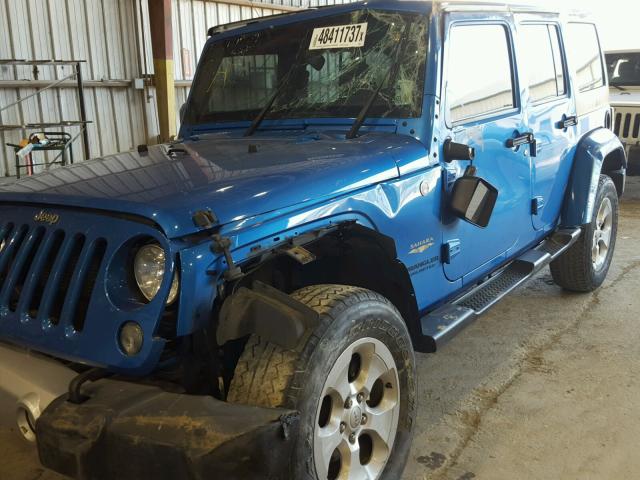 1C4BJWEG2FL558146 - 2015 JEEP WRANGLER U BLUE photo 9