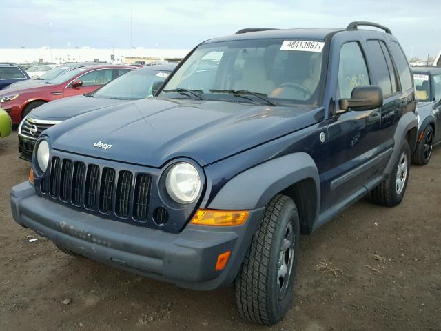 1J4GL48K87W603184 - 2007 JEEP LIBERTY SP BLUE photo 2