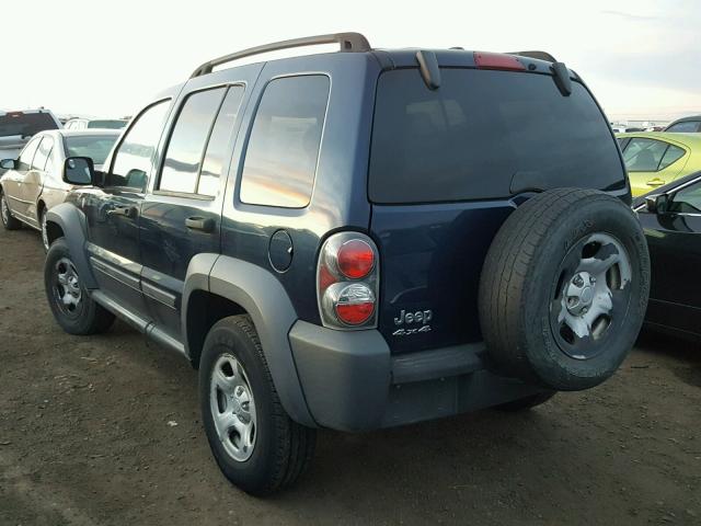 1J4GL48K87W603184 - 2007 JEEP LIBERTY SP BLUE photo 3