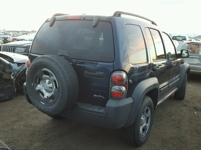 1J4GL48K87W603184 - 2007 JEEP LIBERTY SP BLUE photo 4