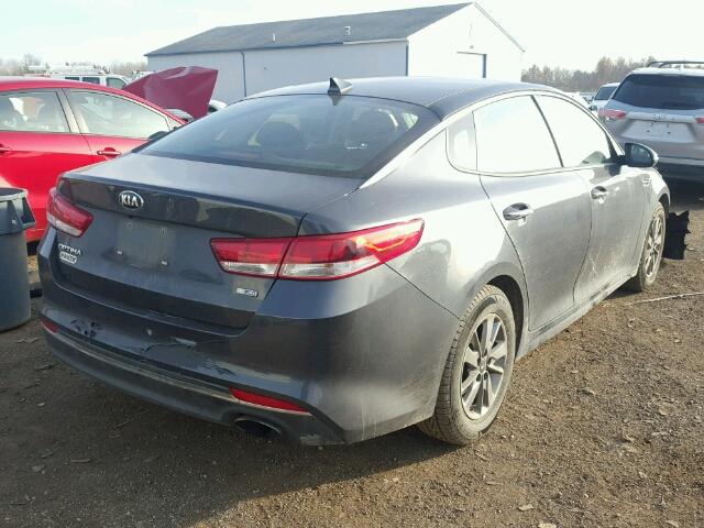 5XXGT4L14GG062625 - 2016 KIA OPTIMA LX GRAY photo 4