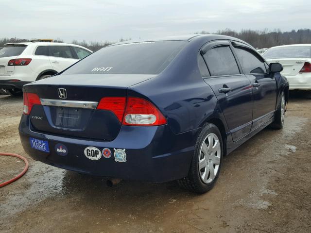 19XFA16559E002881 - 2009 HONDA CIVIC LX BLUE photo 4