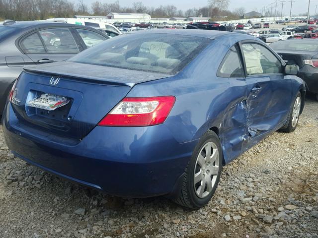 2HGFG12697H580658 - 2007 HONDA CIVIC LX BLUE photo 4