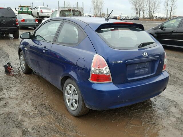 KMHCN35C68U063011 - 2008 HYUNDAI ACCENT BAS BLUE photo 3