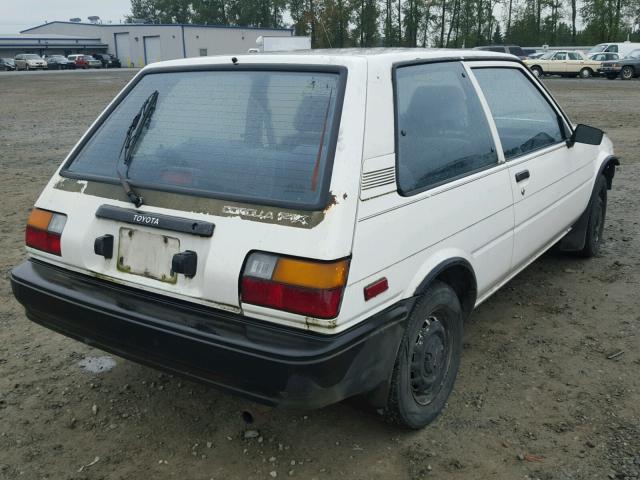 1NXAE82G2HZ422141 - 1987 TOYOTA COROLLA FX WHITE photo 4