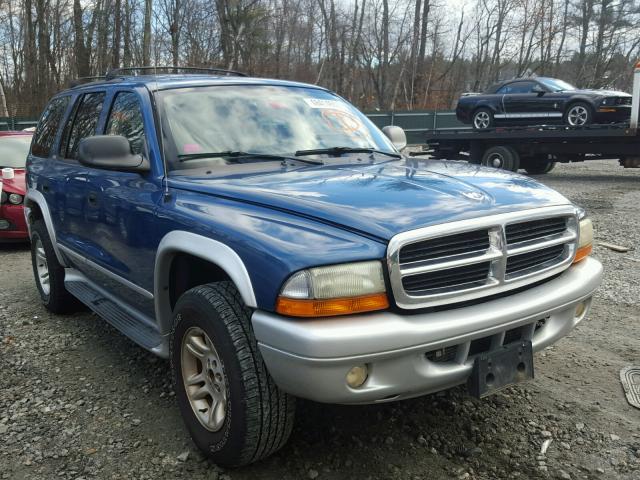 1B4HS58N42F179750 - 2002 DODGE DURANGO SL BLUE photo 1