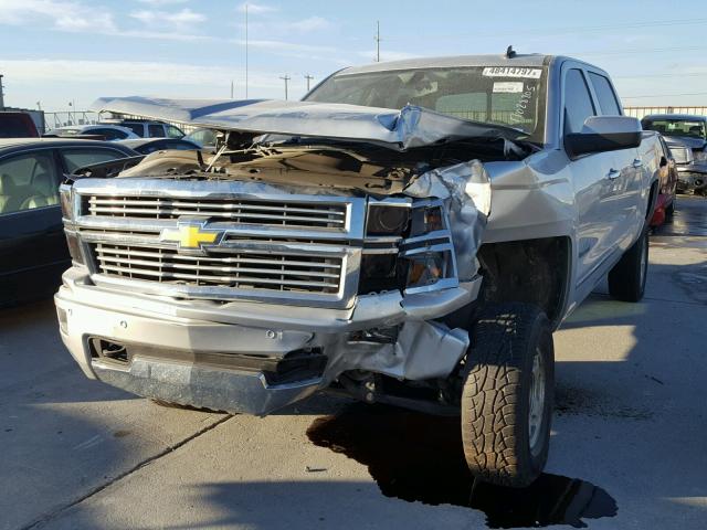 3GCUKTECXEG393265 - 2014 CHEVROLET SILVERADO SILVER photo 2