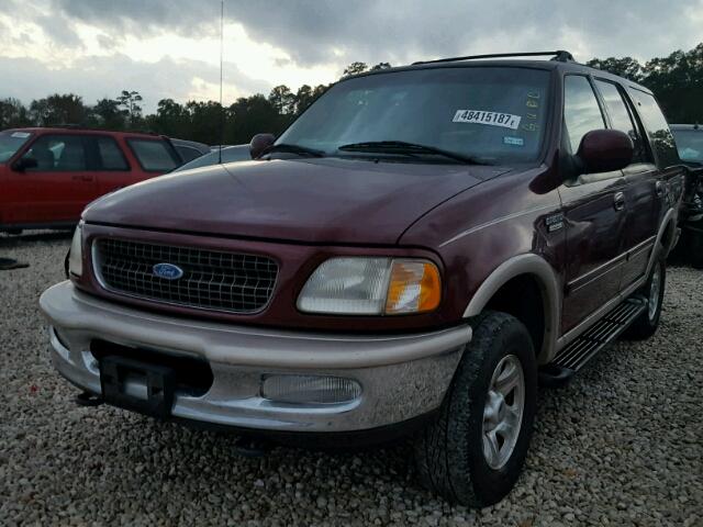 1FMFU18L5VLB14564 - 1997 FORD EXPEDITION BURGUNDY photo 2