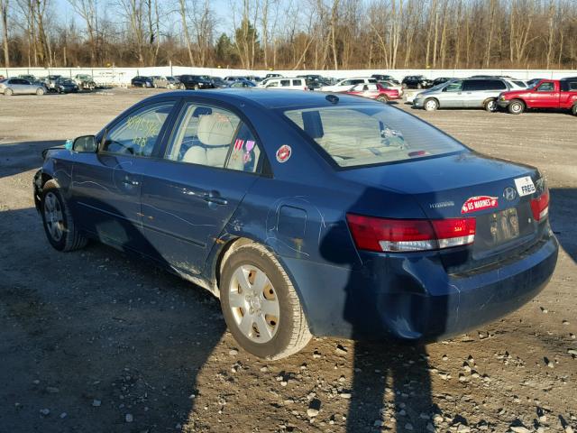 5NPET46C88H328691 - 2008 HYUNDAI SONATA GLS BLUE photo 3