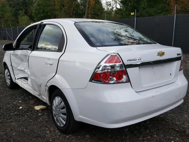 KL1TD56E49B317595 - 2009 CHEVROLET AVEO LS WHITE photo 3