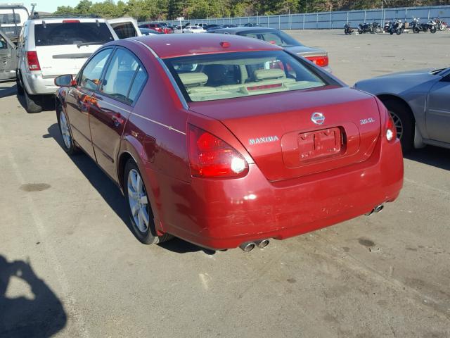 1N4BA41E66C800130 - 2006 NISSAN MAXIMA SE RED photo 3