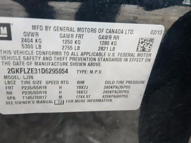 2GKFLZE31D6295054 - 2013 GMC TERRAIN DE BLACK photo 10