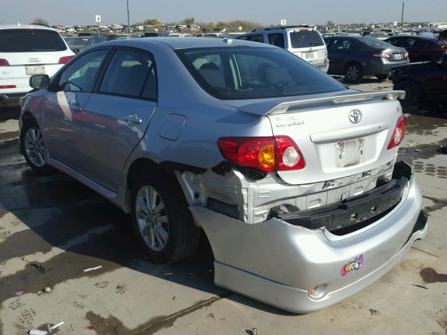 1NXBU40E09Z155293 - 2009 TOYOTA COROLLA BA SILVER photo 3