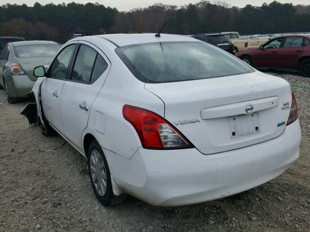 3N1CN7AP9CL859424 - 2012 NISSAN VERSA S WHITE photo 3