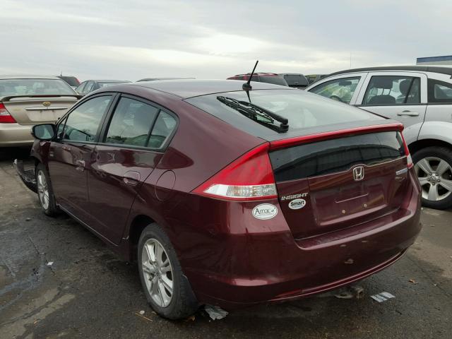 JHMZE2H77BS010763 - 2011 HONDA INSIGHT EX MAROON photo 3