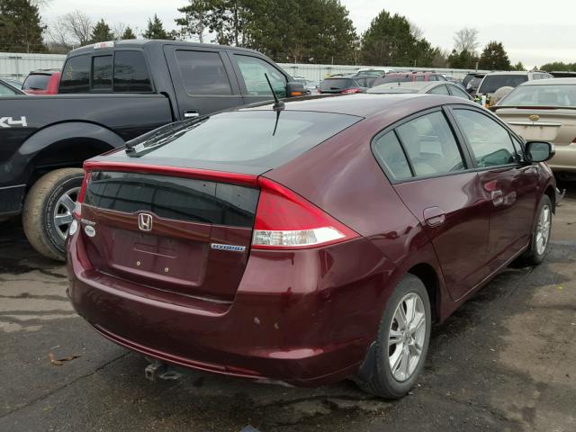 JHMZE2H77BS010763 - 2011 HONDA INSIGHT EX MAROON photo 4