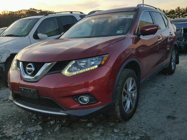 5N1AT2MVXEC754554 - 2014 NISSAN ROGUE S MAROON photo 2