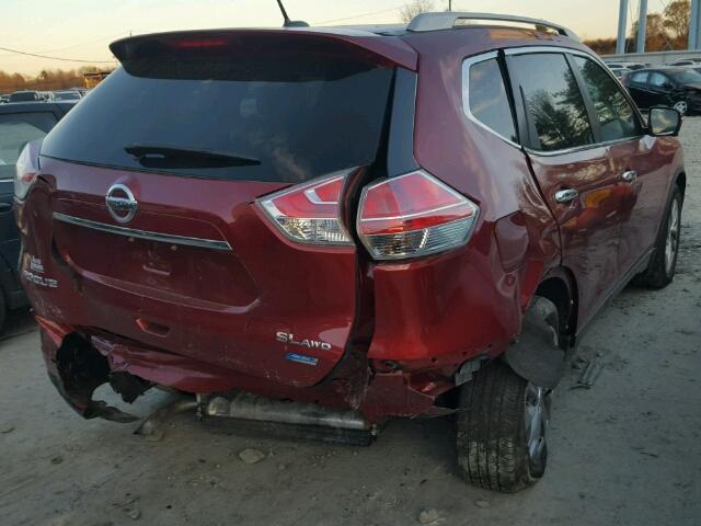 5N1AT2MVXEC754554 - 2014 NISSAN ROGUE S MAROON photo 4