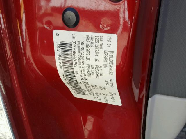 3A4FY48B96T247569 - 2006 CHRYSLER PT CRUISER BURGUNDY photo 10