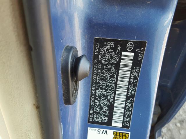 JTDKB20UX57054437 - 2005 TOYOTA PRIUS 蓝色 照片 10