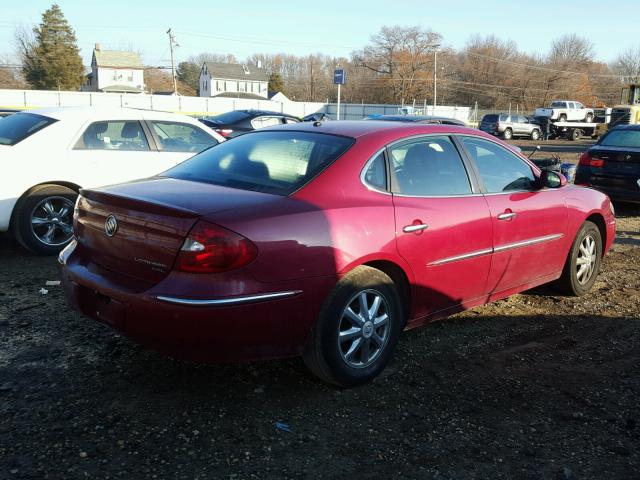 2G4WD532651316261 - 2005 BUICK LACROSSE C BURGUNDY photo 4