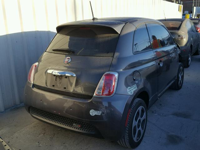 3C3CFFGE6FT623185 - 2015 FIAT 500 ELECTR GRAY photo 4