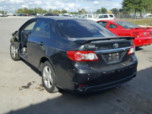 5YFBU4EE1BP002616 - 2011 TOYOTA COROLLA BA BLACK photo 3