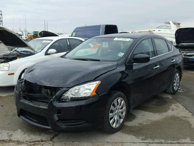 3N1AB7AP2FY302894 - 2015 NISSAN SENTRA S BLACK photo 2