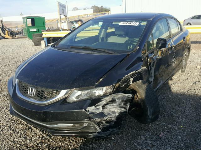 19XFB2E52DE030411 - 2013 HONDA CIVIC LX BLACK photo 2