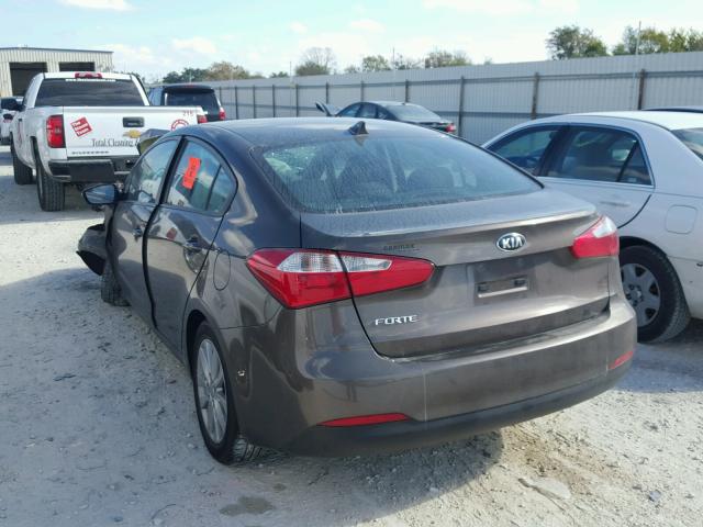 KNAFX4A68E5242865 - 2014 KIA FORTE LX BROWN photo 3