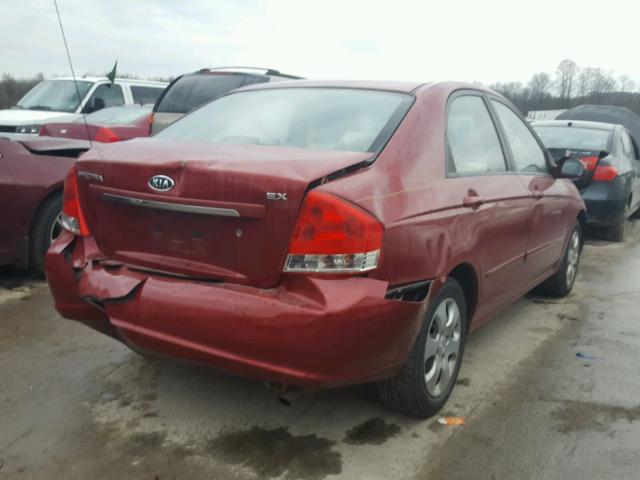 KNAFE122185517982 - 2008 KIA SPECTRA EX RED photo 4