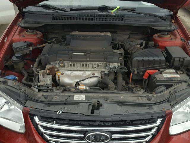 KNAFE122185517982 - 2008 KIA SPECTRA EX RED photo 7