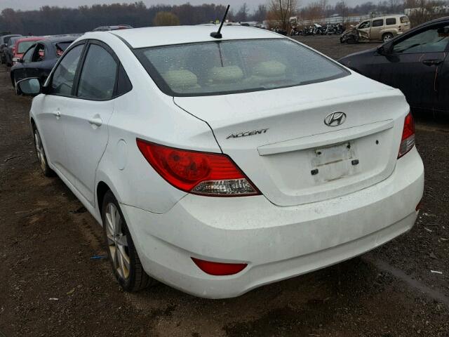 KMHCU4AE8CU134783 - 2012 HYUNDAI ACCENT GLS WHITE photo 3