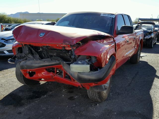 1D7HL38K94S570385 - 2004 DODGE DAKOTA QUA RED photo 2