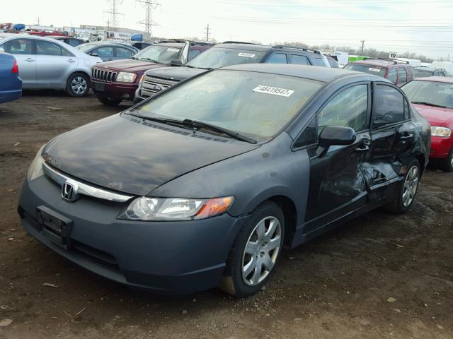 1HGFA16566L047851 - 2006 HONDA CIVIC LX BLACK photo 2