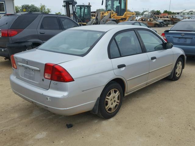 1HGES16591L035307 - 2001 HONDA CIVIC LX SILVER photo 4