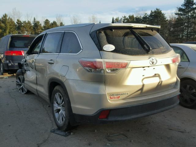 5TDJKRFH0ES021919 - 2014 TOYOTA HIGHLANDER GRAY photo 3