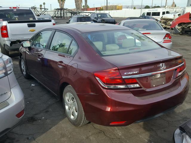 19XFB2F59FE263459 - 2015 HONDA CIVIC LX RED photo 3